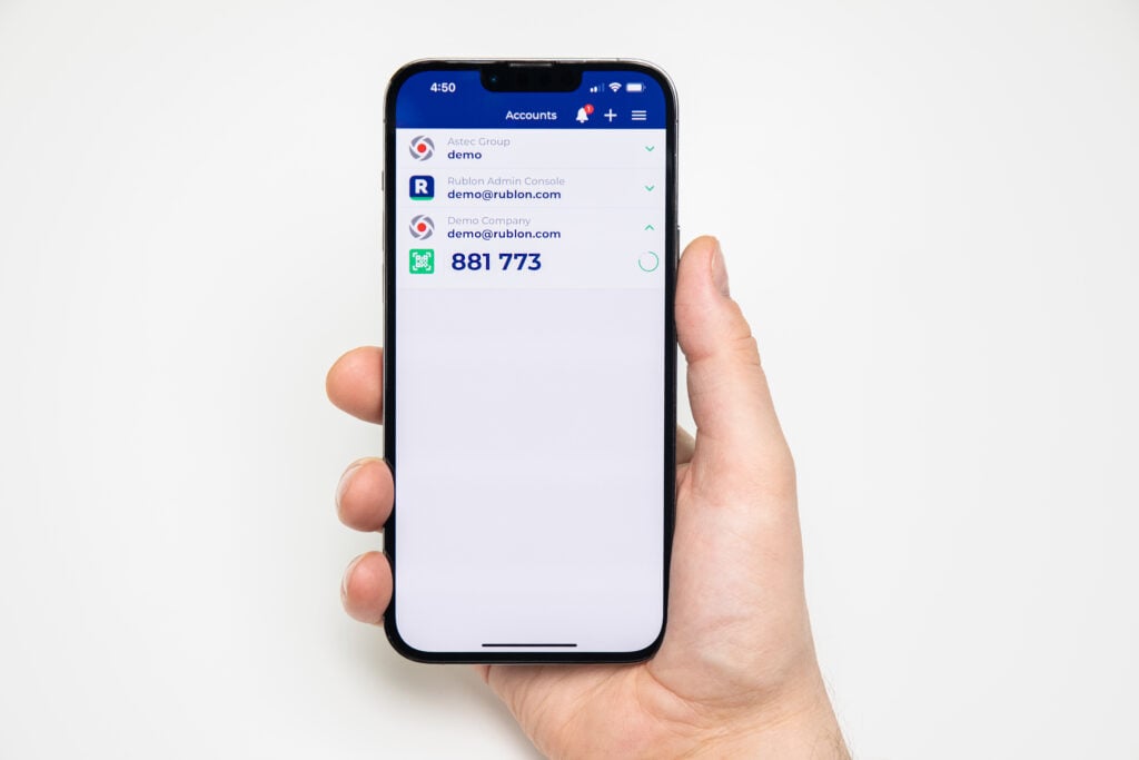 A Passcode in the Rublon Authenticator mobile app