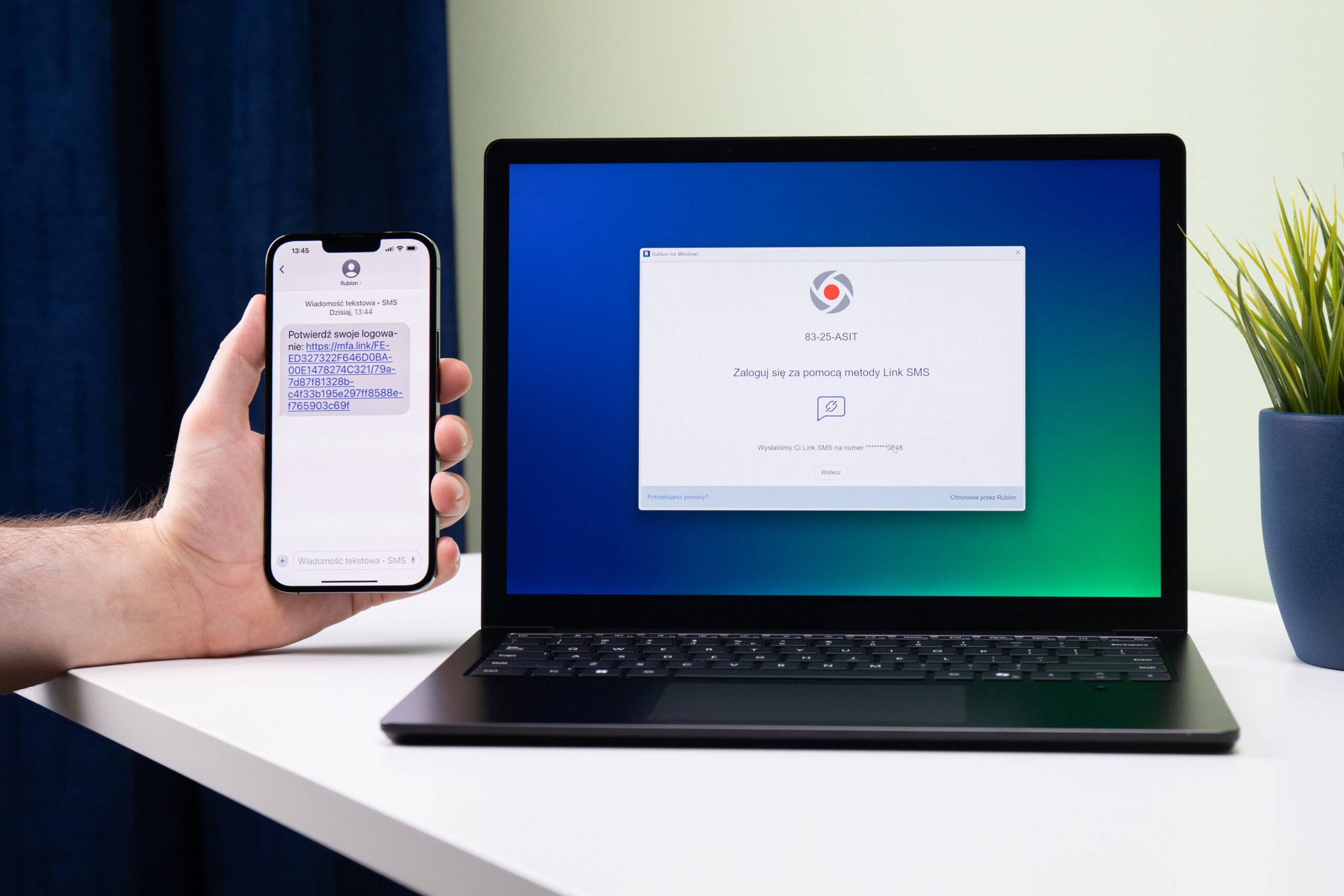 Metoda uwierzytelniania Link SMS w platformie Rublon MFA