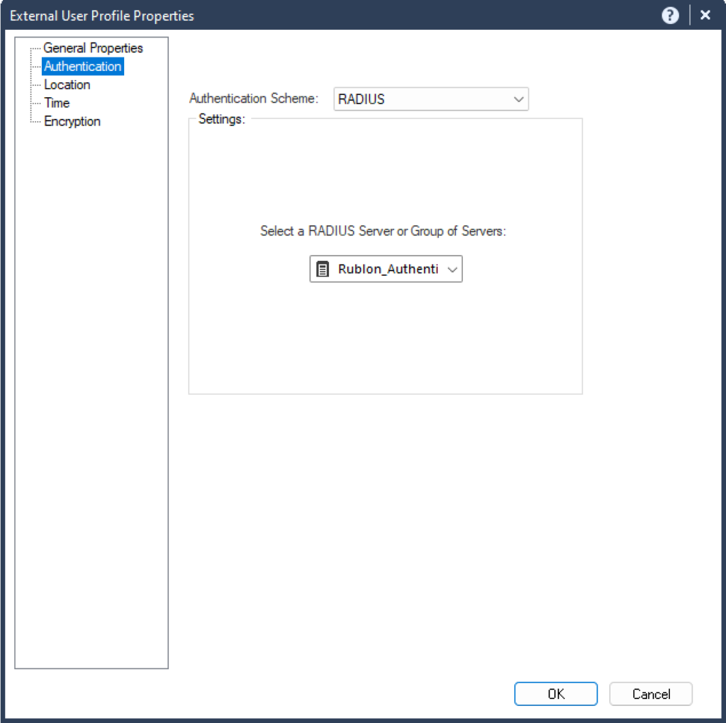 Image showing the External User Profile Properties window