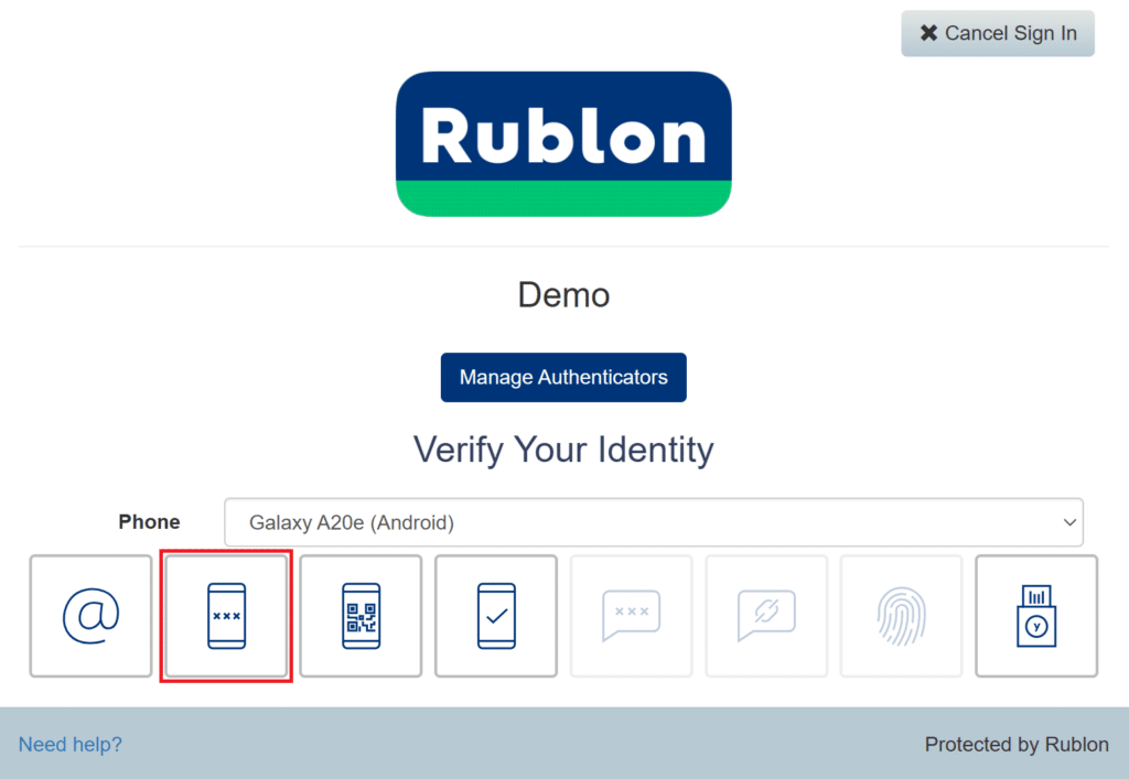 Image showing the Passcode method users can use to enter the Bypass Code