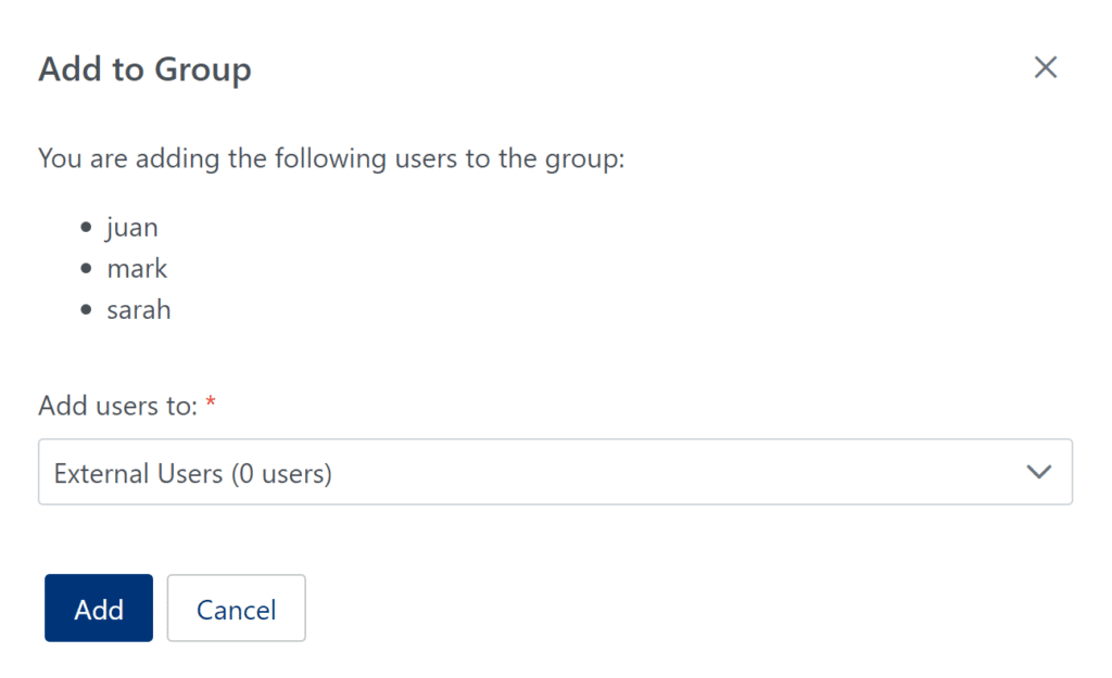 Image showing adding external users to a group
