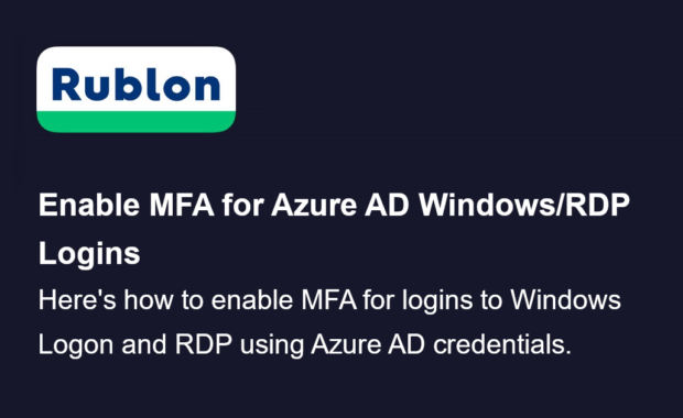 Enable MFA for Windows logins and RDP connections with Azure AD credentials