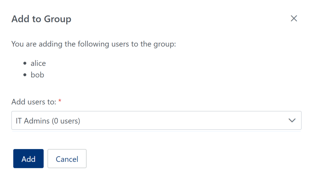 Image showing how to add users to a group
