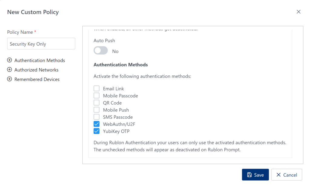 Image showing how to create a new custom policy