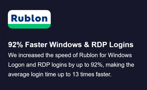 92% Faster Windows & RDP Logins