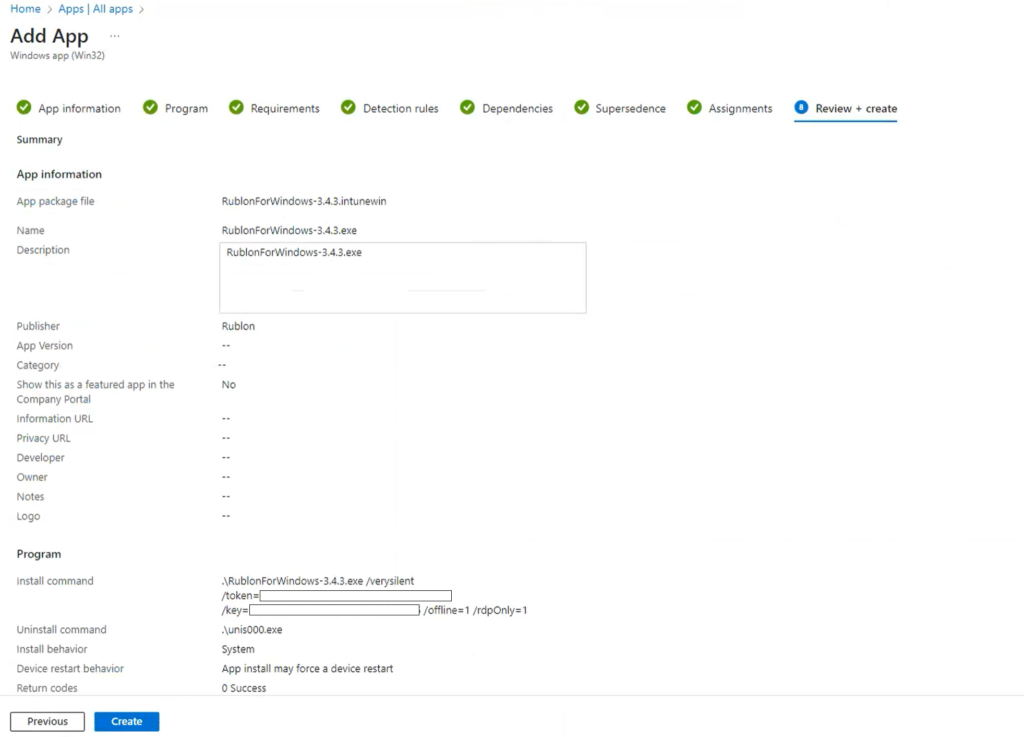 Image showing the summary of your choices 