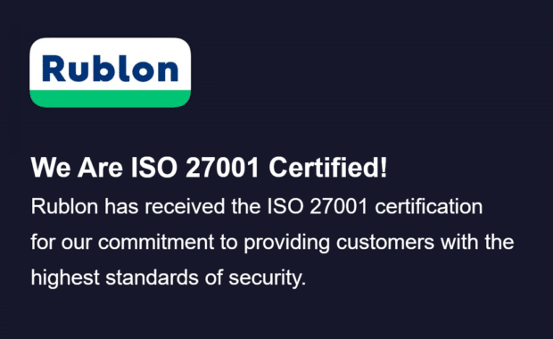 Rublon is ISO 27001 Certified