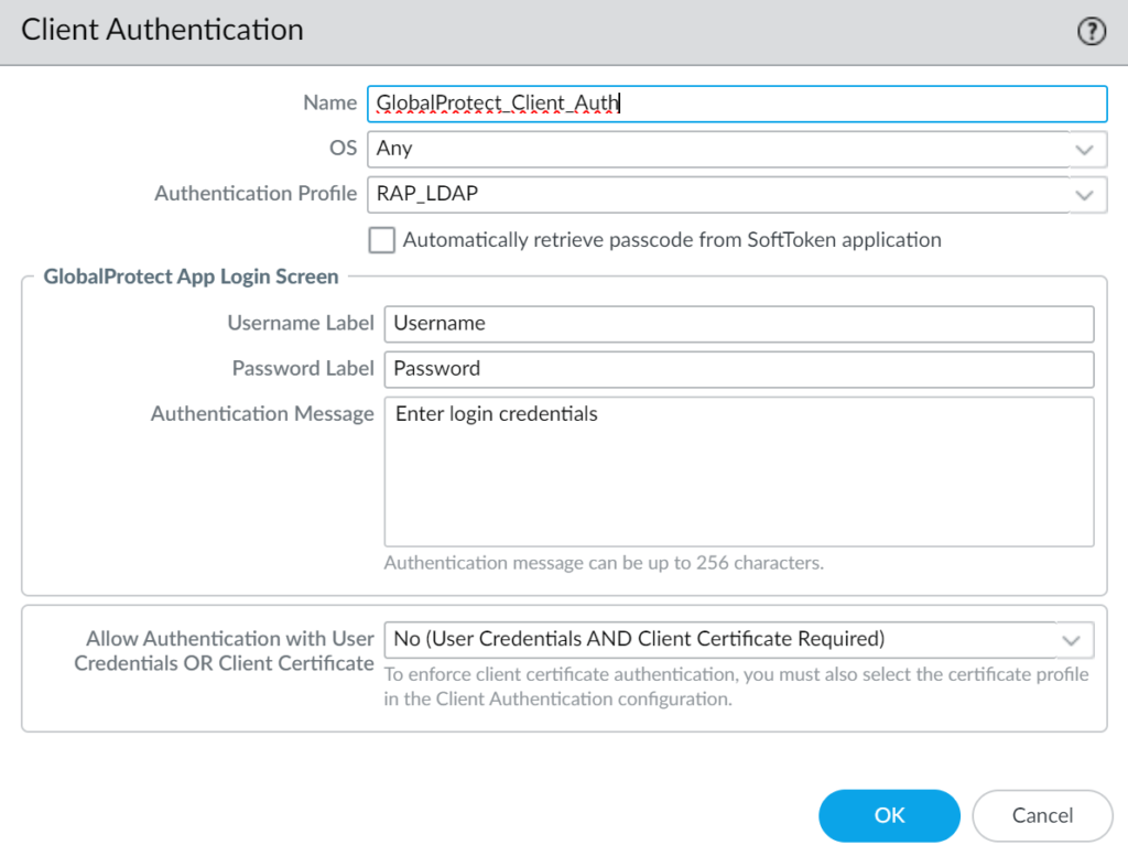 Image showing portal client authentication