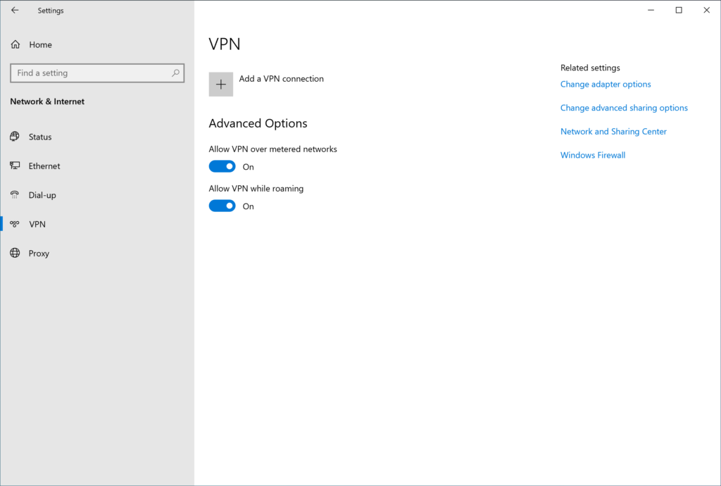 Image showing how to add a VPN connection in Windows