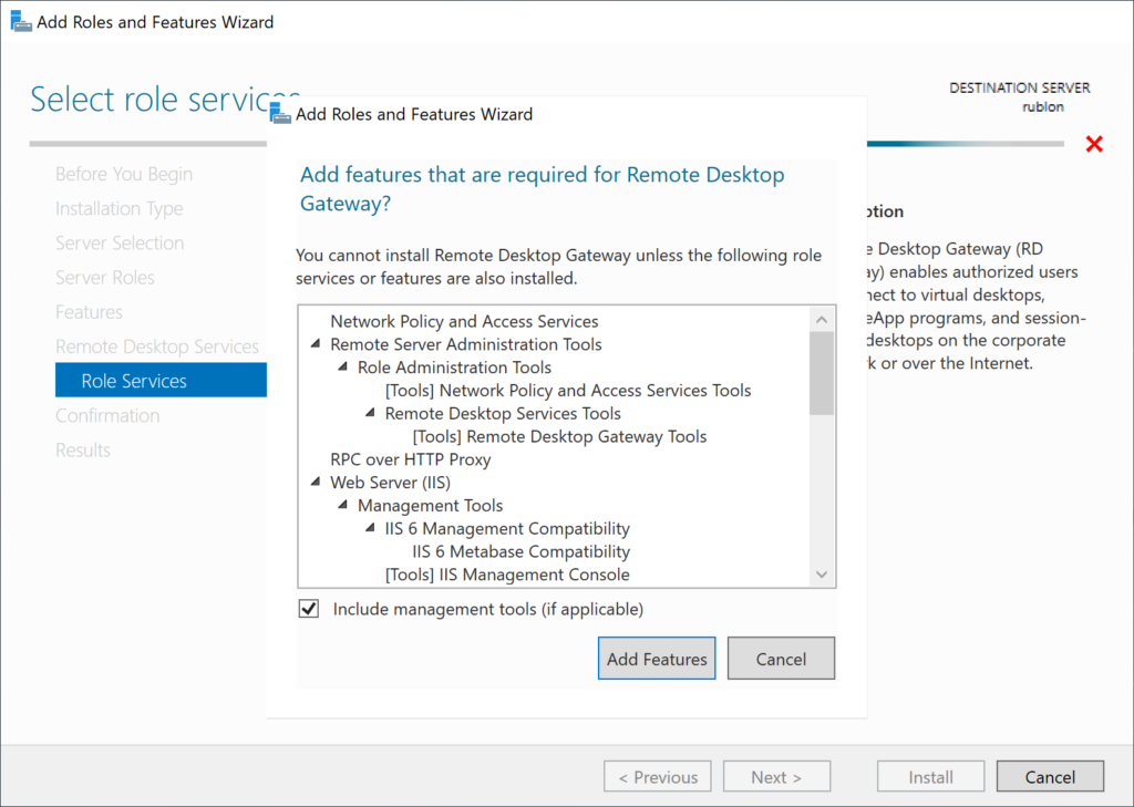 Image showing adding roles and features