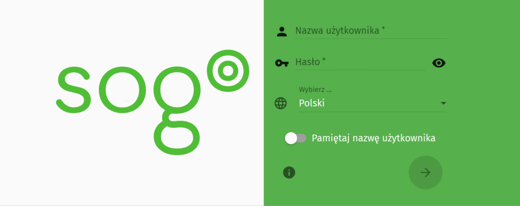 Obrazek pokazujący logowanie do usługi SOGo.