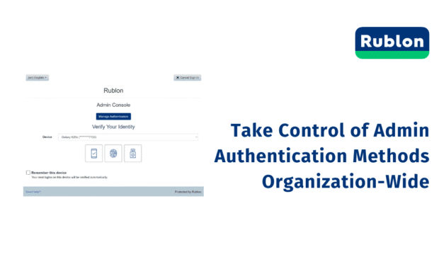 Take Control of Admin Authentication Methods